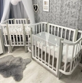 Кроватка детская Babymax Престиж Трансформер 120×60 см Бело-серый