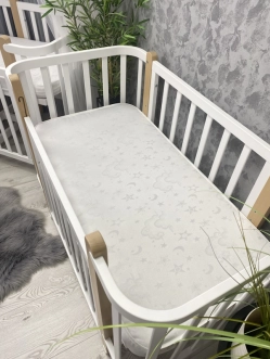 Кроватка детская Babymax Престиж Трансформер 120×60 см Бело-буковый - Фото 3